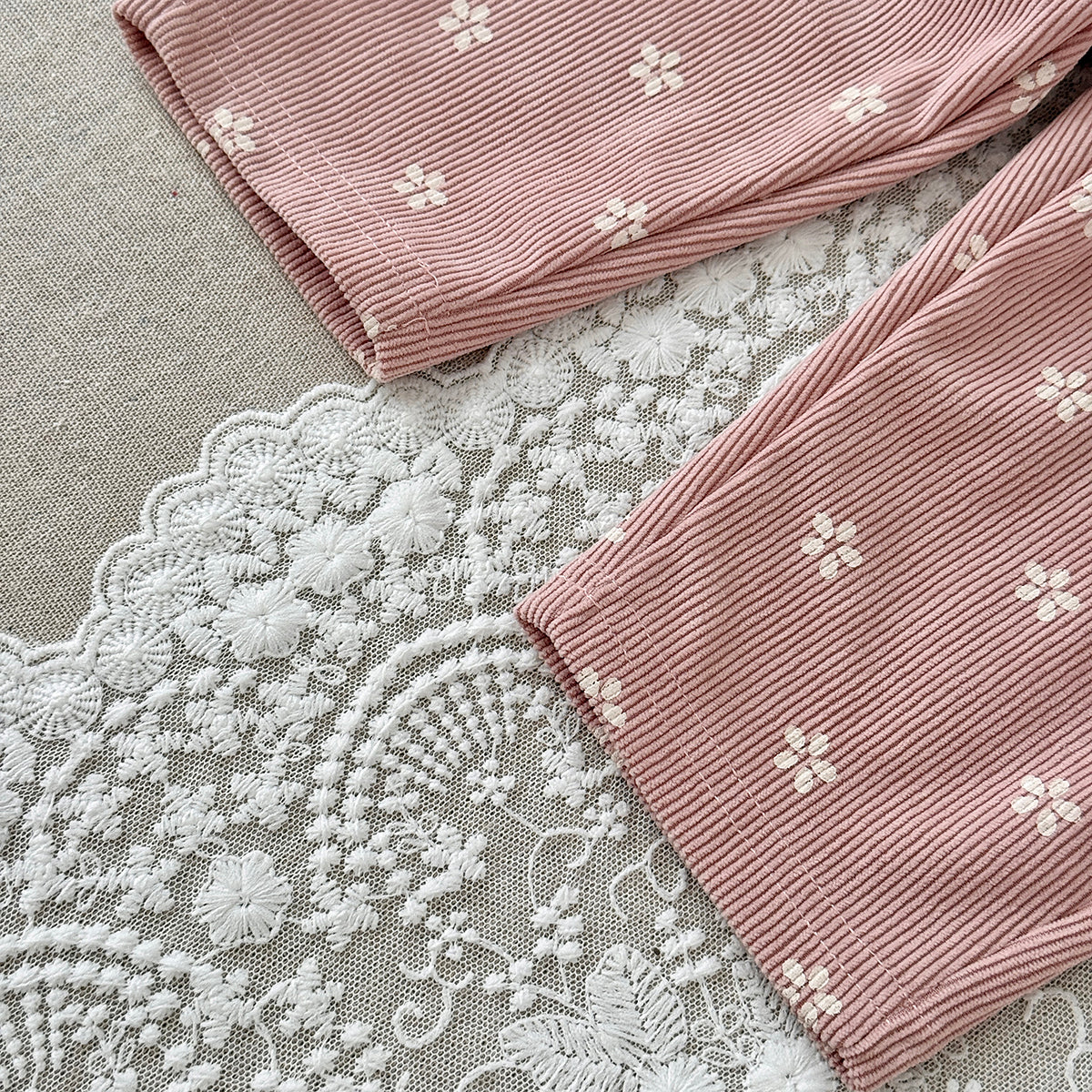 Toddler Floral Corduroy Overalls
