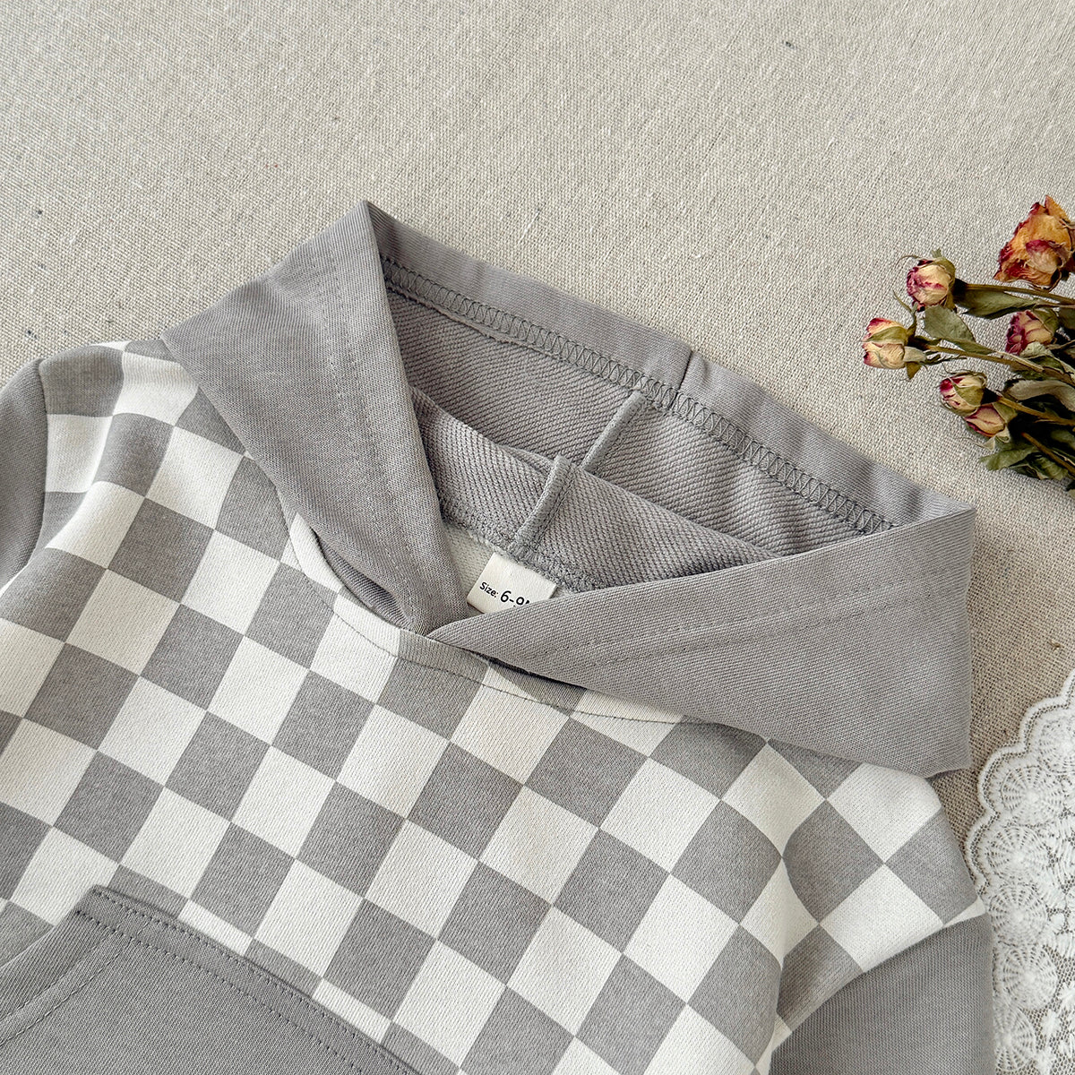 Toddler Checkered Hoodie & Jogger Pants 2 Piece Outfit