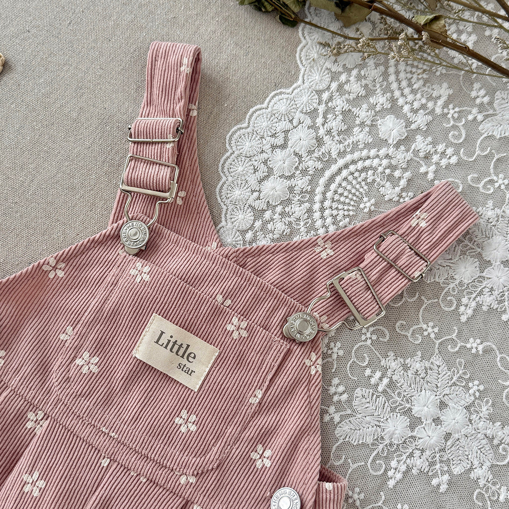 Toddler Floral Corduroy Overalls