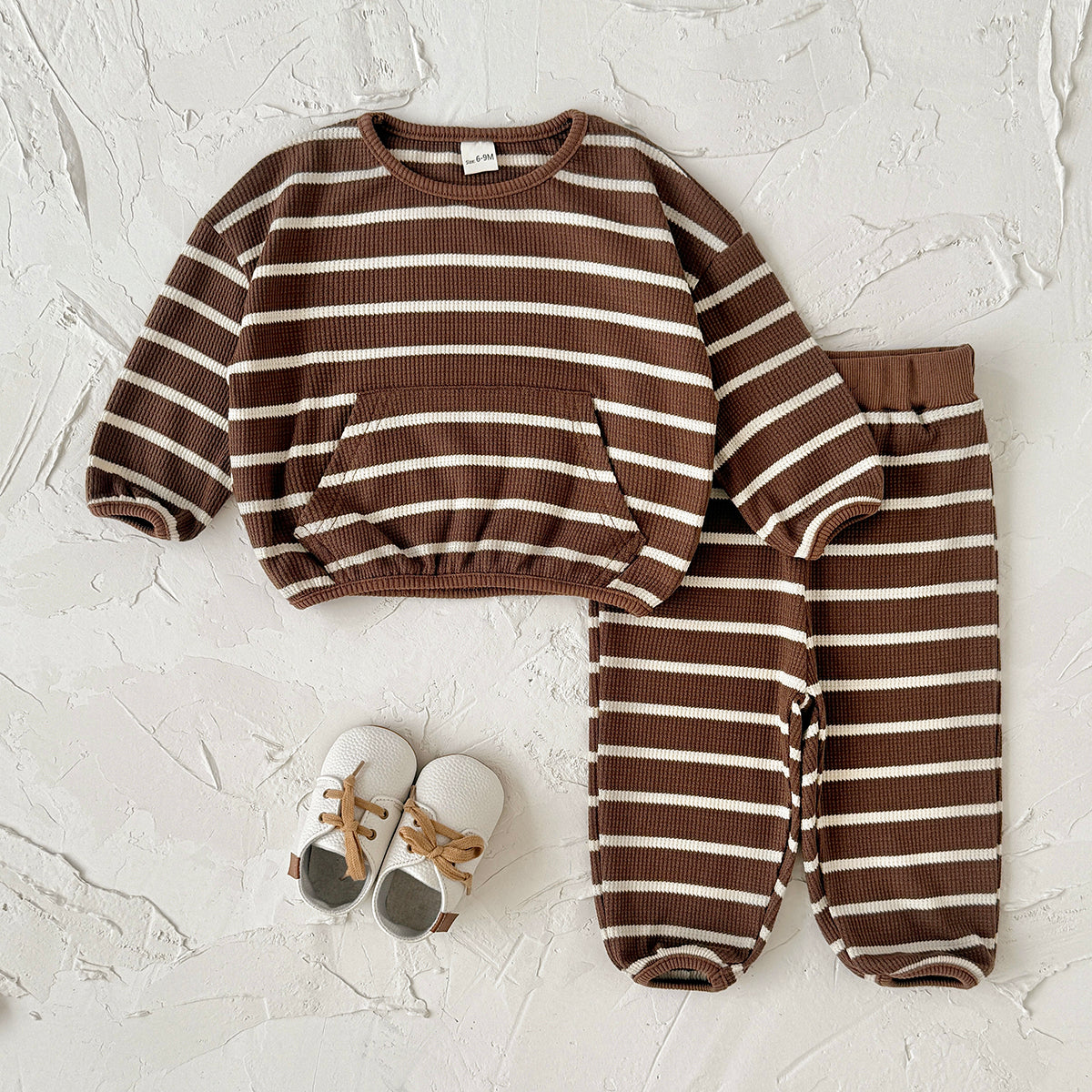 Striped Long Sleeve & Long Pants Set for Baby Boys, Spring Autumn