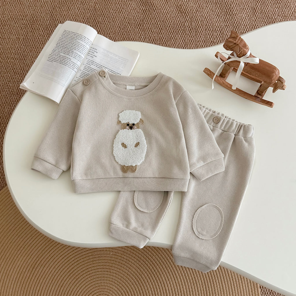 Lamb Towel Embroidery Set for Spring Autumn