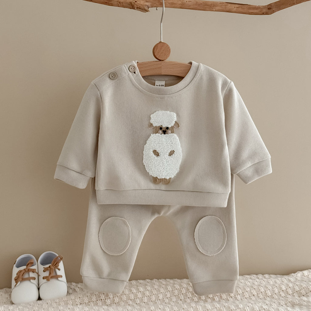 Lamb Towel Embroidery Set for Spring Autumn