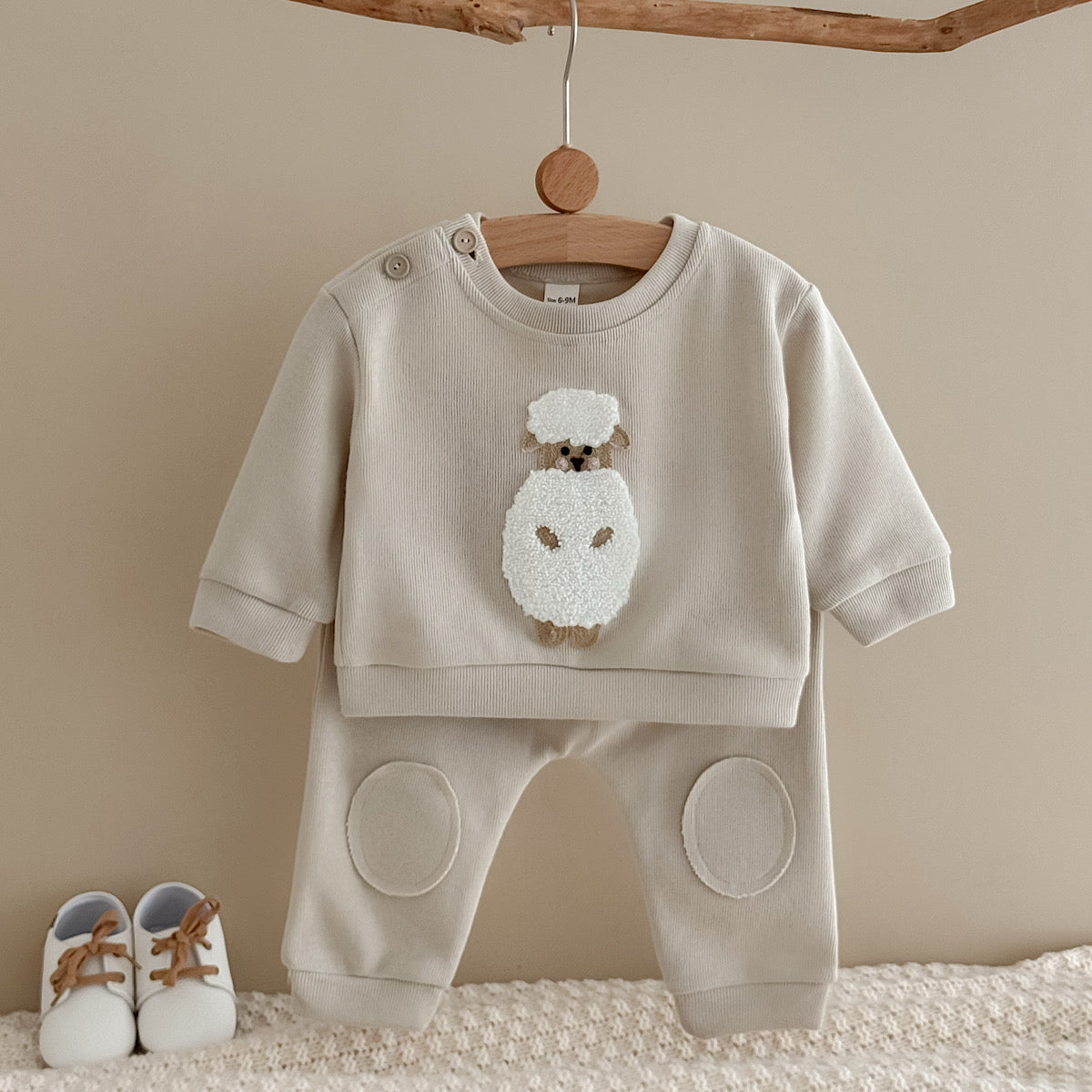 Lamb Towel Embroidery Set for Spring Autumn