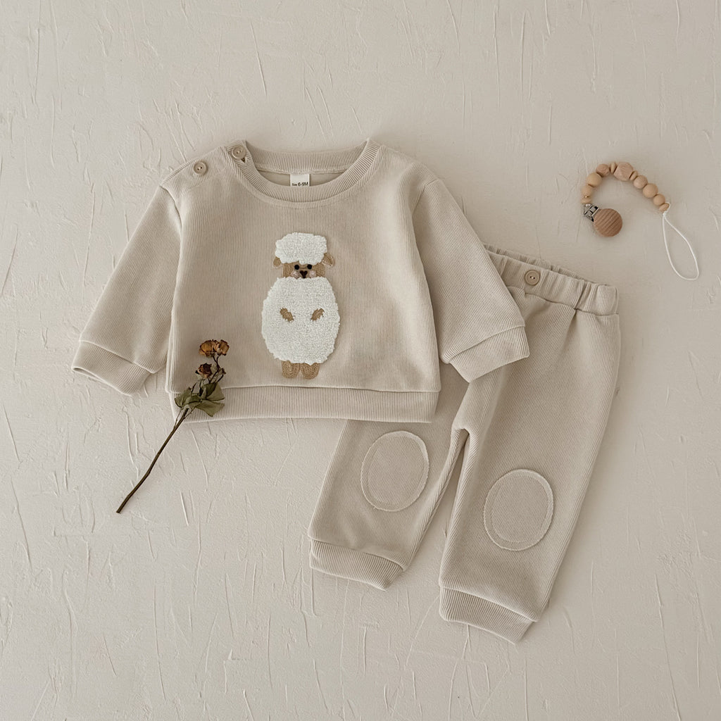 Lamb Towel Embroidery Set for Spring Autumn