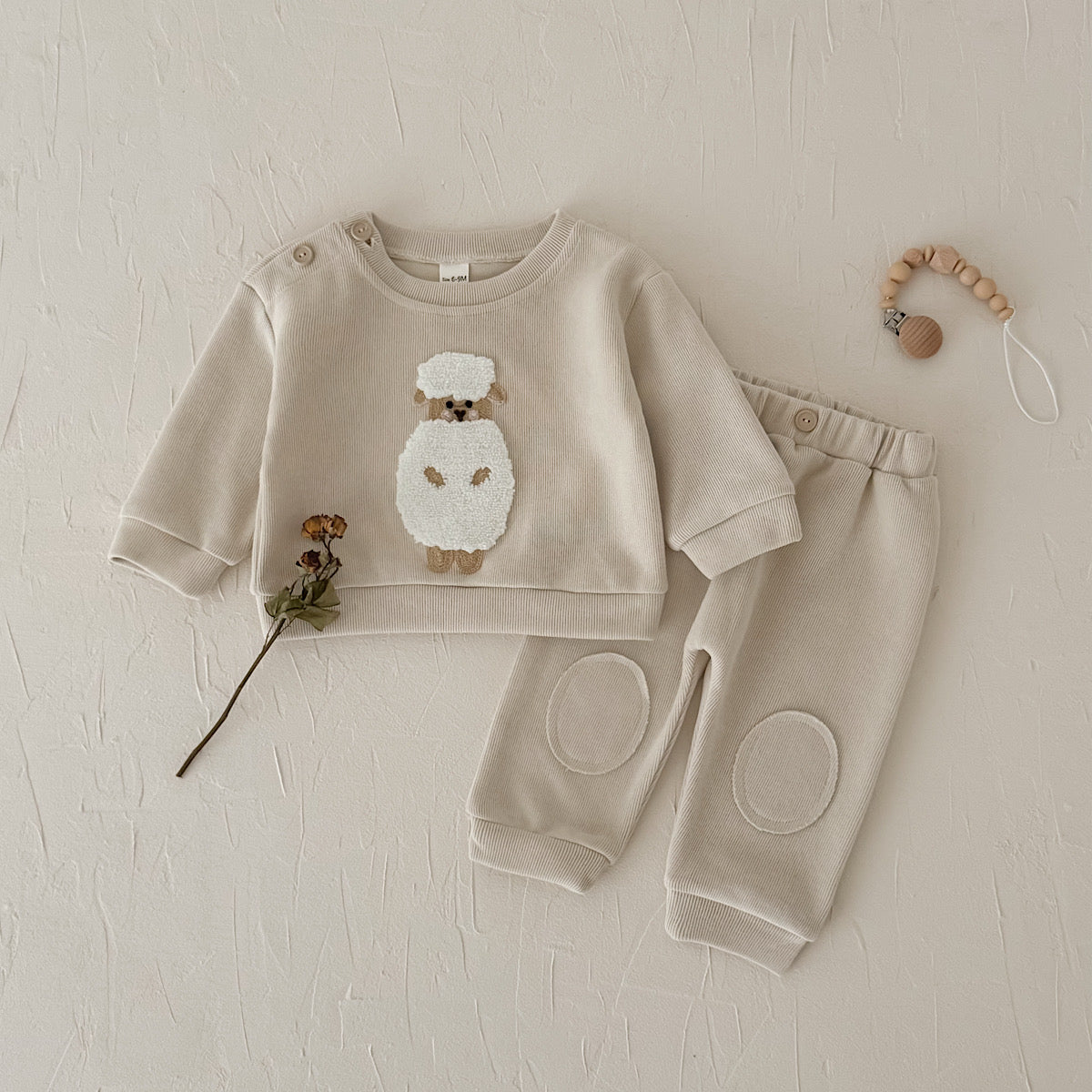 Lamb Towel Embroidery Set for Spring Autumn