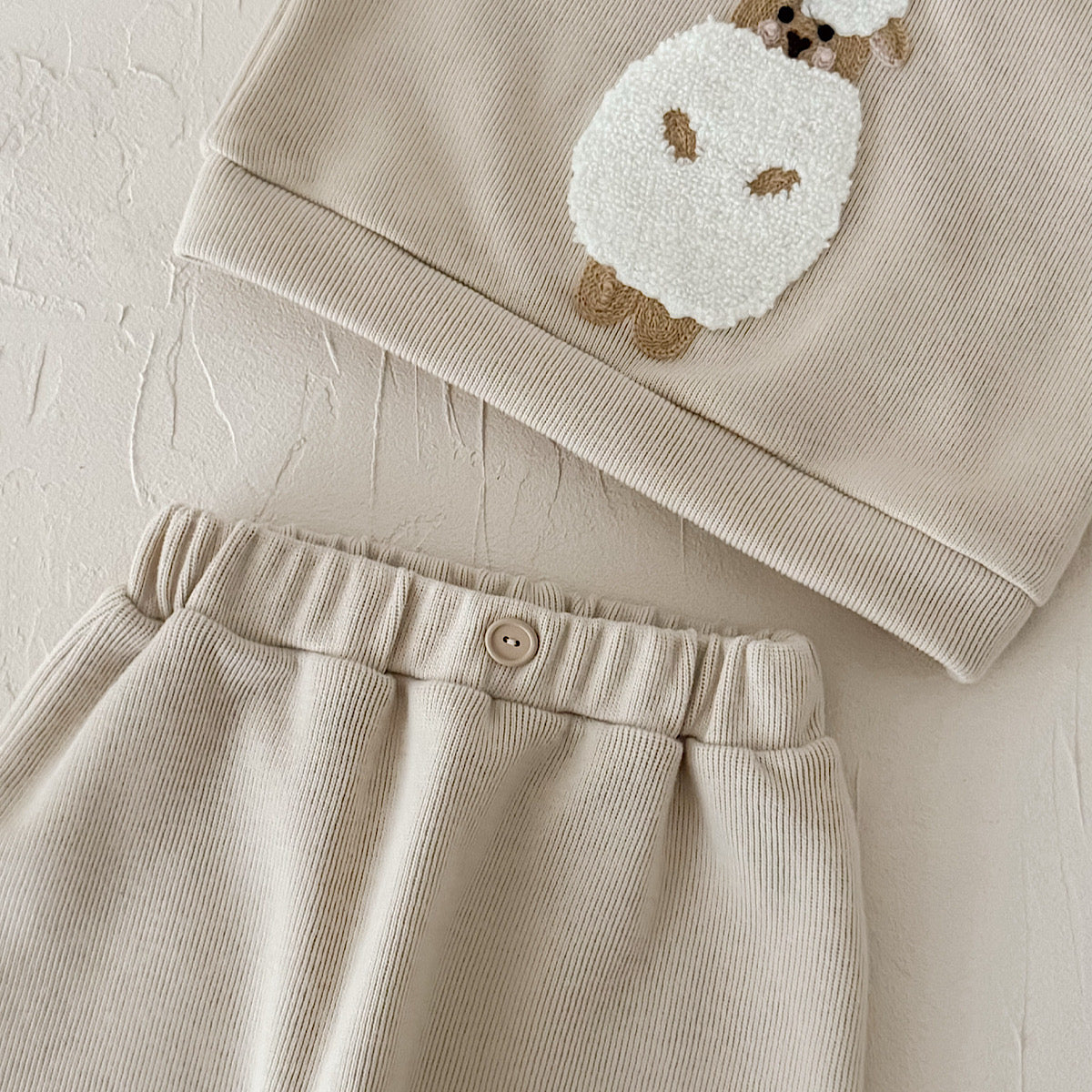 Lamb Towel Embroidery Set for Spring Autumn