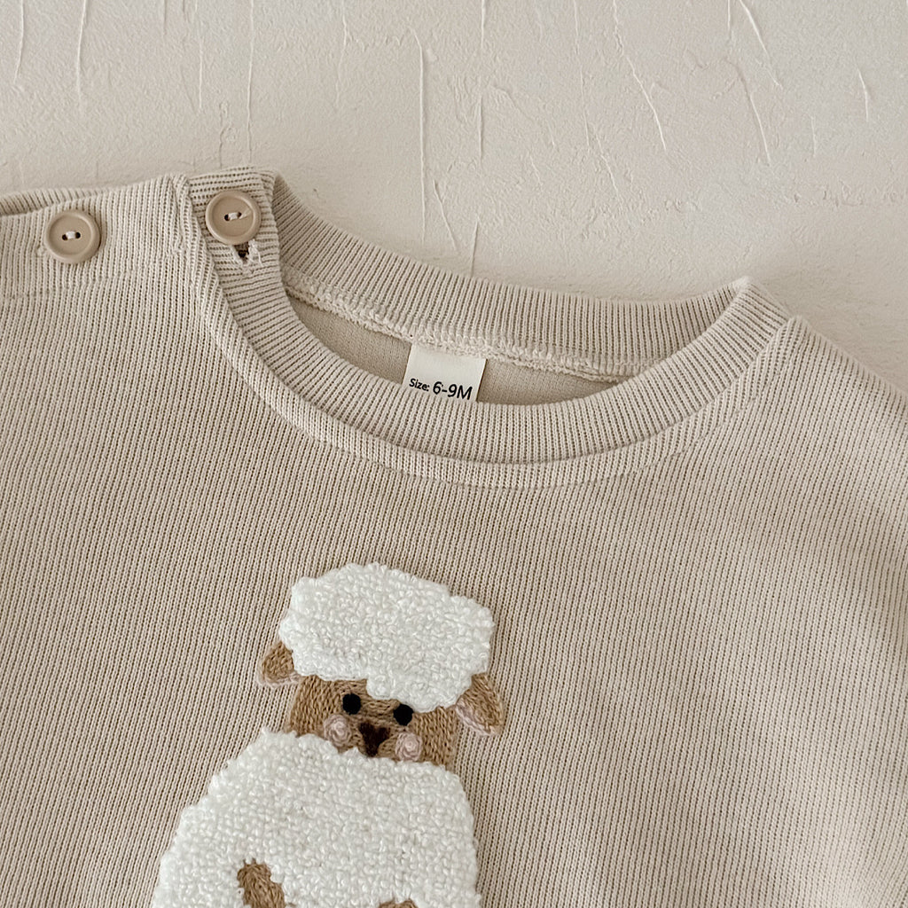 Lamb Towel Embroidery Set for Spring Autumn