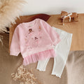 Lace Decor Dance Outfit for Little Girls, Spring Autumn