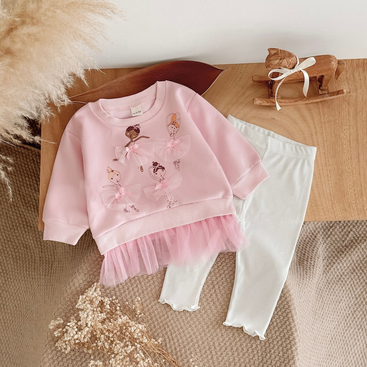 Lace Decor Dance Outfit for Little Girls, Spring Autumn