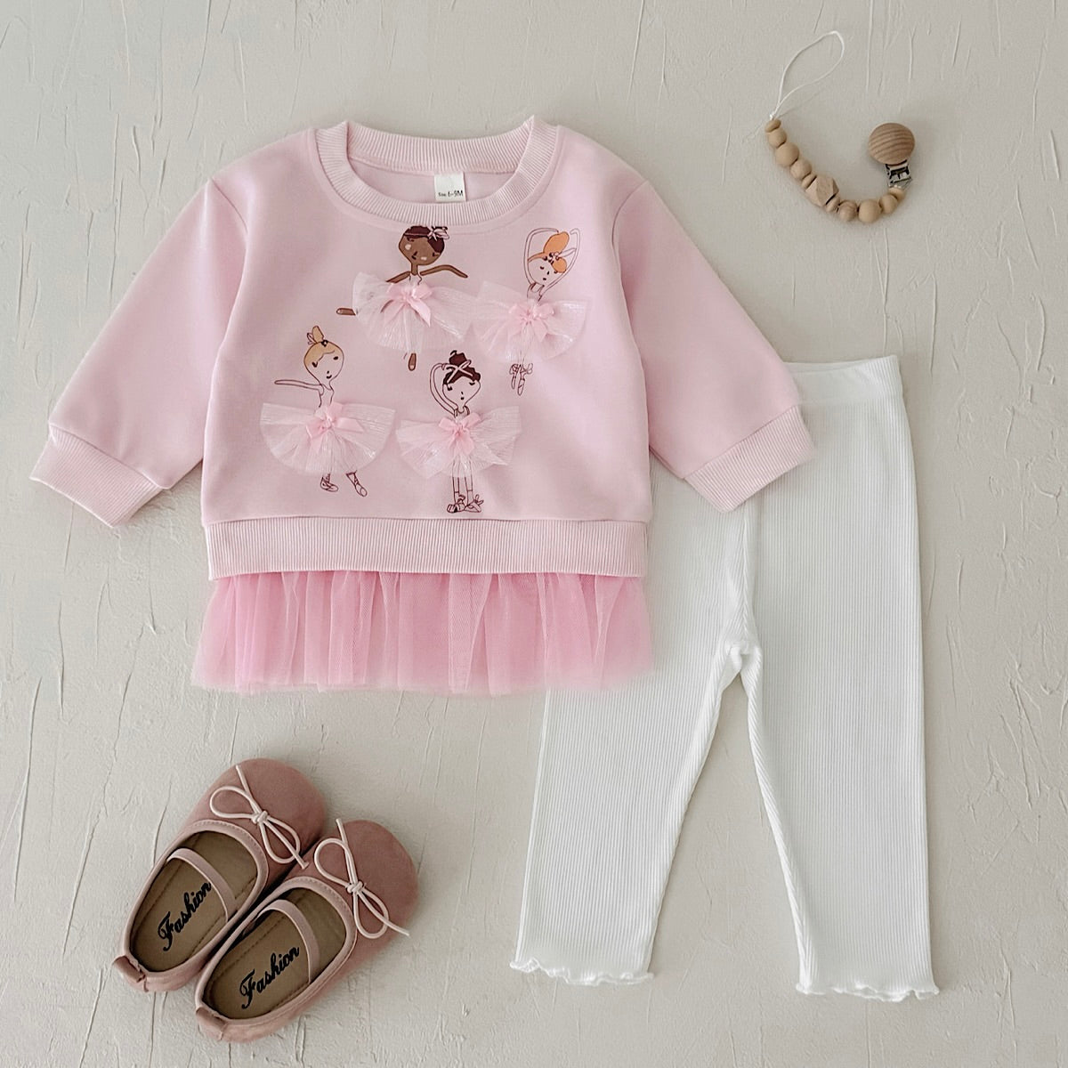 Lace Decor Dance Outfit for Little Girls, Spring Autumn