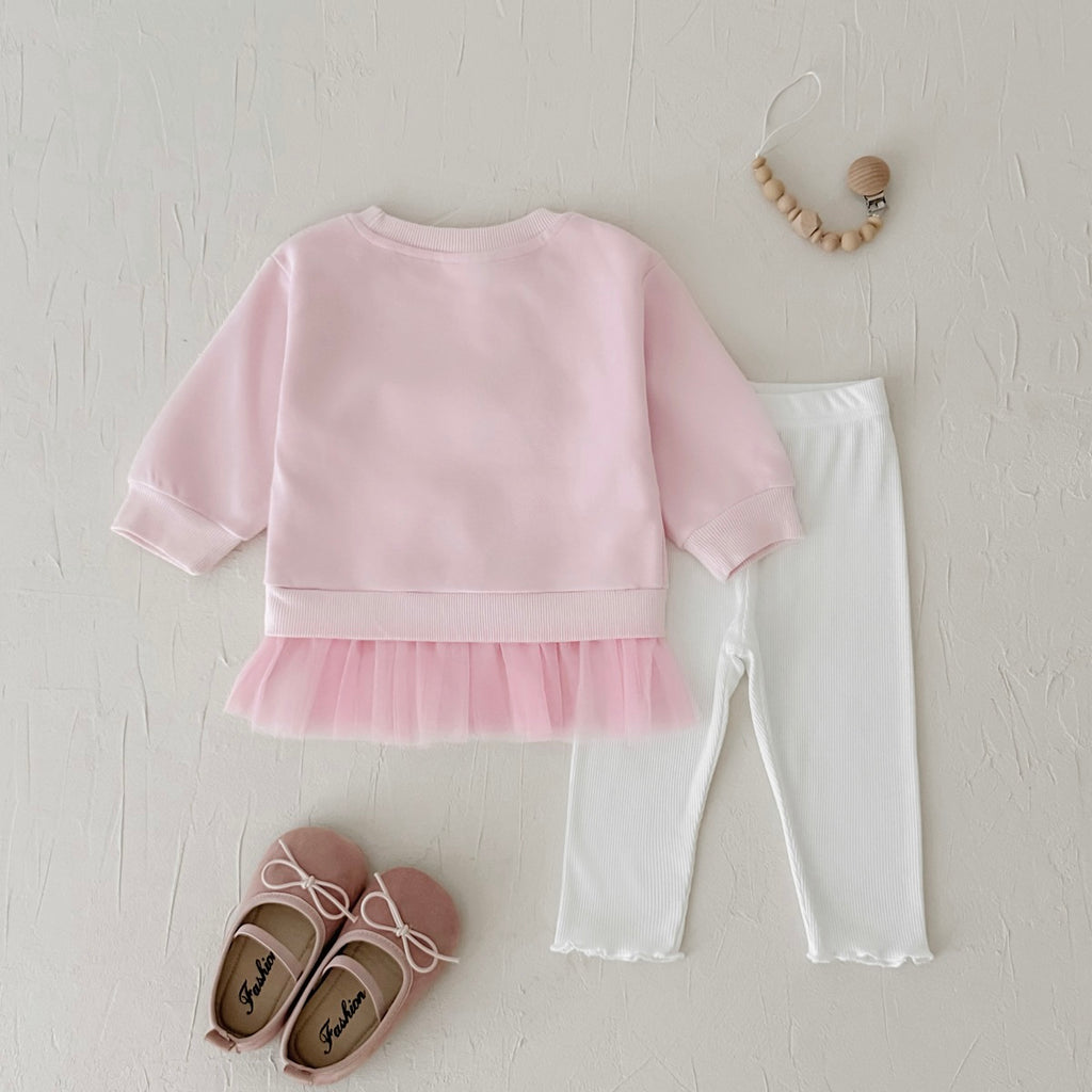 Lace Decor Dance Outfit for Little Girls, Spring Autumn