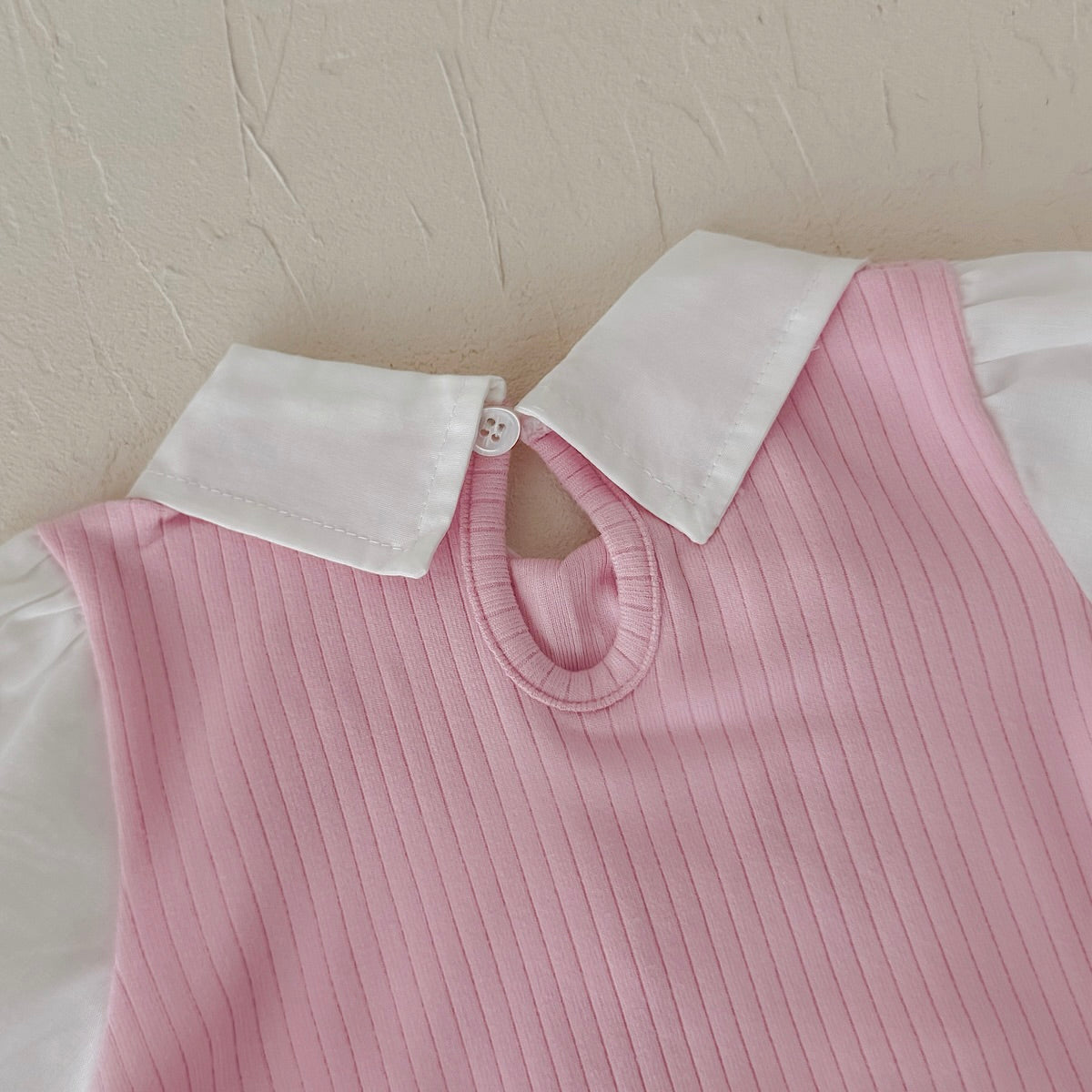 Bow Decor Fake Two-Piece Set for Baby Girls