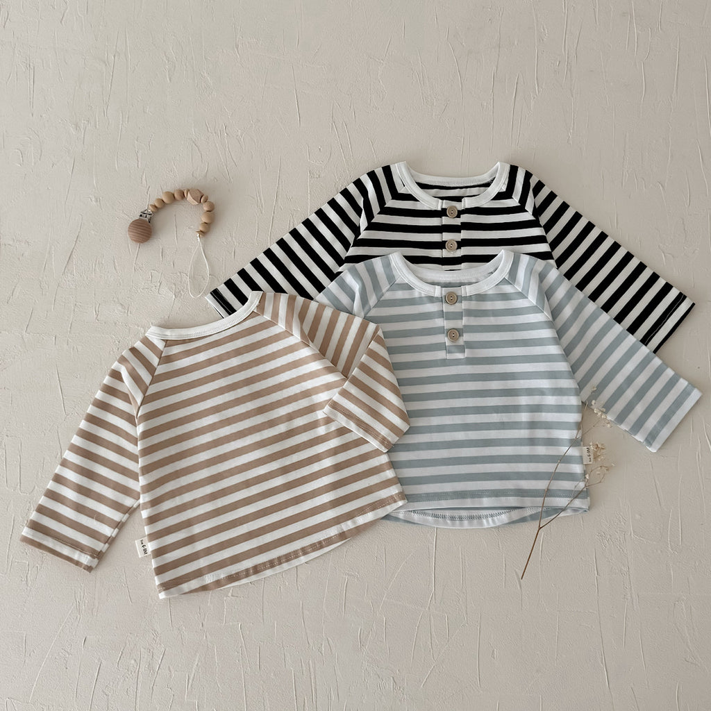 Three-Color Stripe Top Set for Spring Autumn