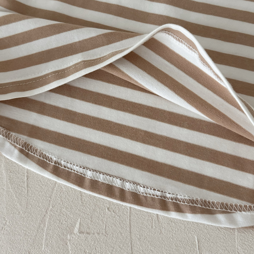 Three-Color Stripe Top Set for Spring Autumn