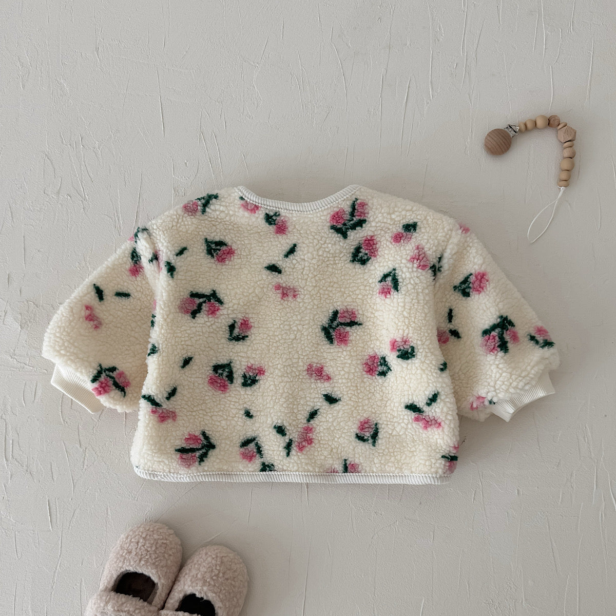 Autumn Winter Floral Fleece Jacket for Baby Girls