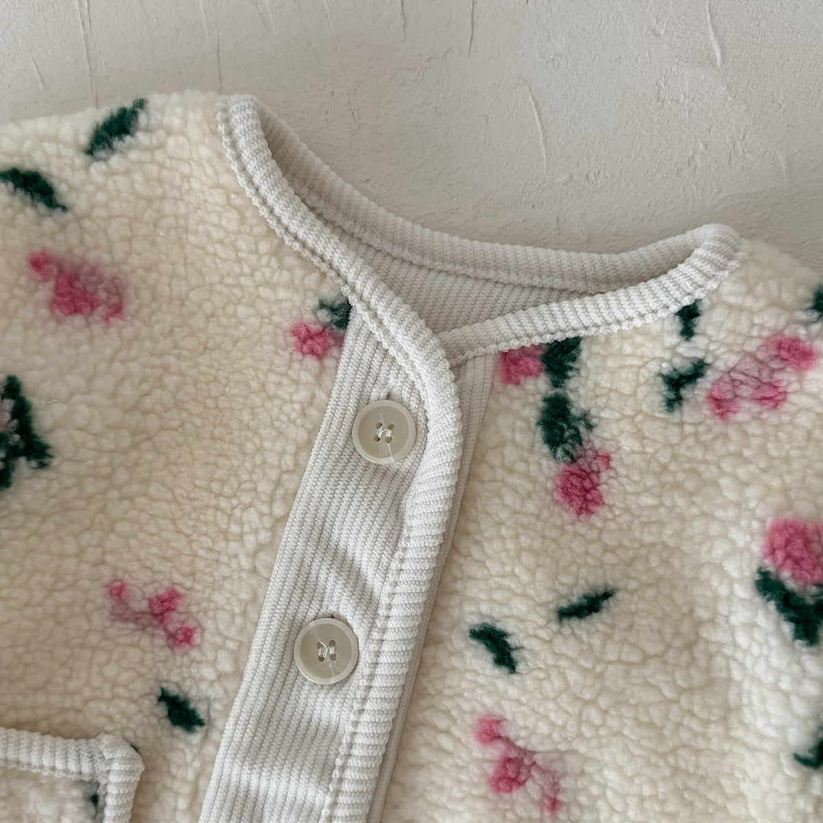 Autumn Winter Floral Fleece Jacket for Baby Girls