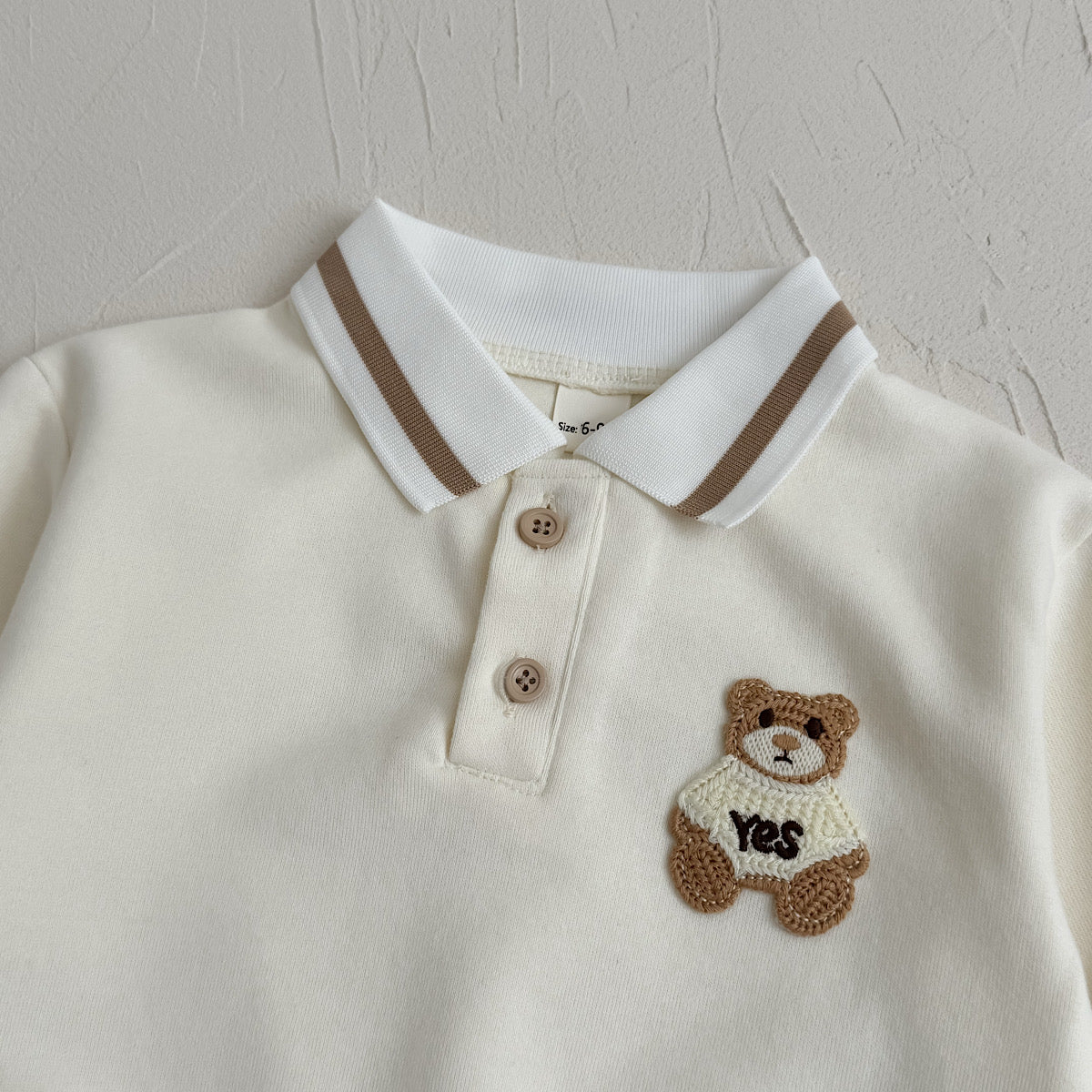 Baby Boy Bear Embroidery Polo Shirt & Corduroy Pants Set