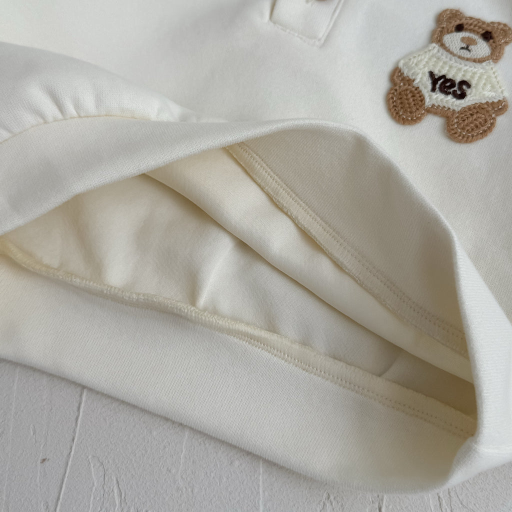 Baby Boy Bear Embroidery Polo Shirt & Corduroy Pants Set