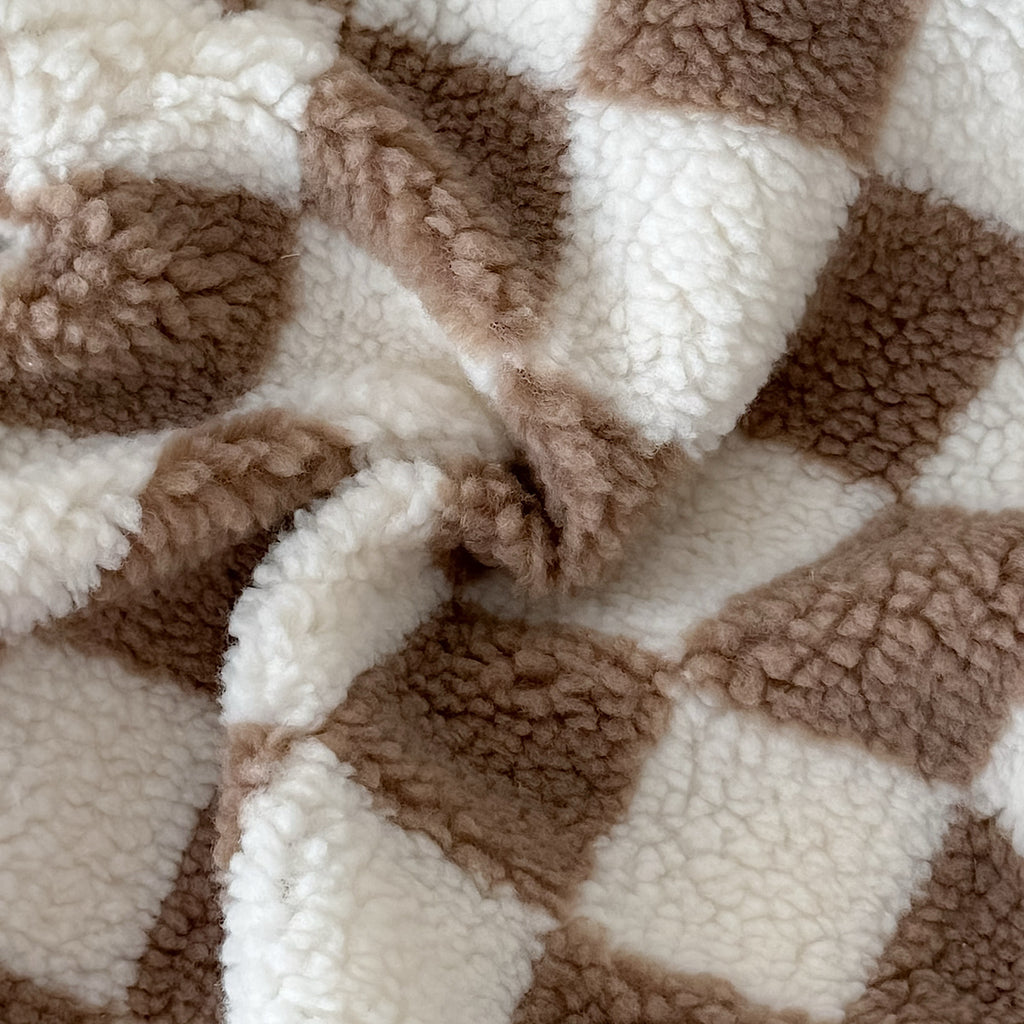 Warm Checkerboard Fleece Top for Autumn Winter