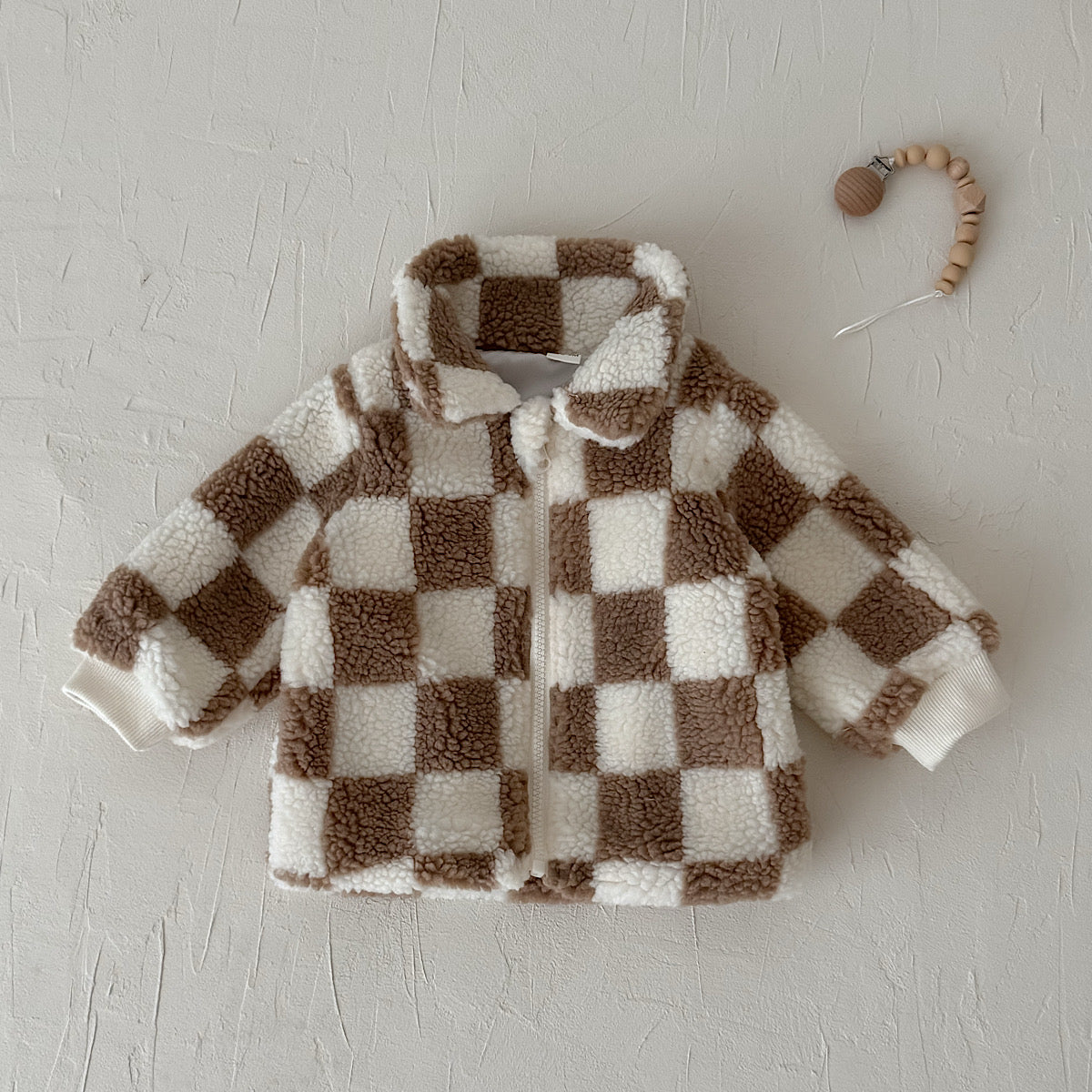 Warm Checkerboard Fleece Top for Autumn Winter