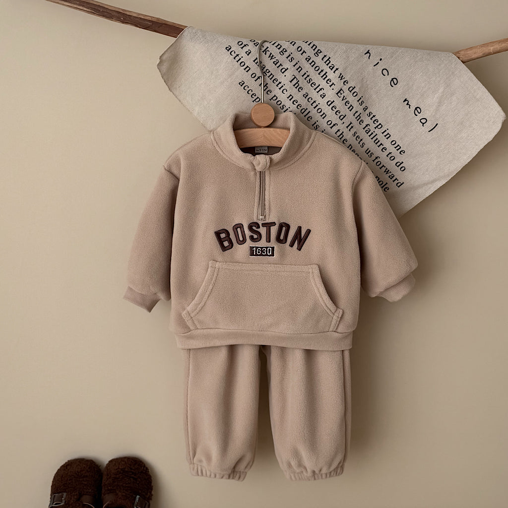 Fashion Embroidered Letter Outfit for Baby Boys, Autumn Winter