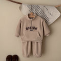 Fashion Embroidered Letter Outfit for Baby Boys, Autumn Winter