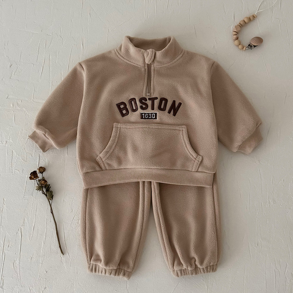 Fashion Embroidered Letter Outfit for Baby Boys, Autumn Winter