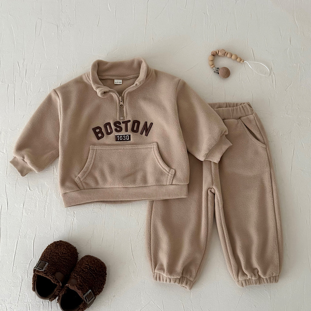 Fashion Embroidered Letter Outfit for Baby Boys, Autumn Winter