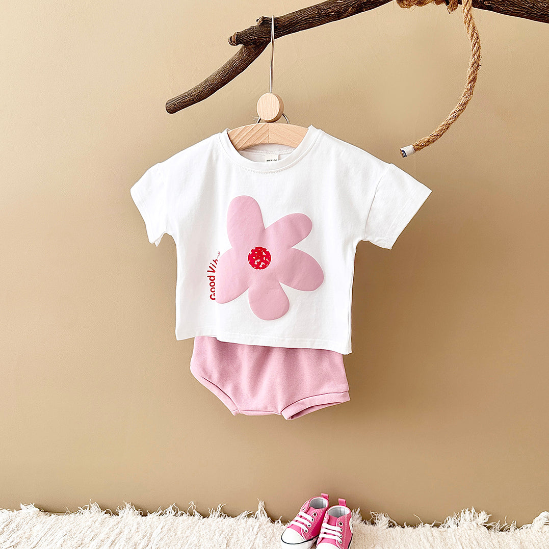 Cartoon Summer Print Short Sleeve Set