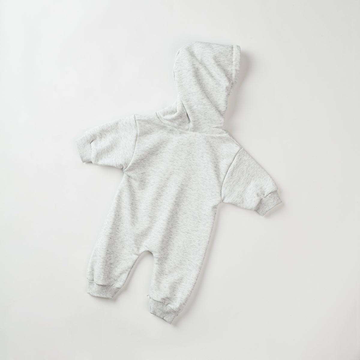 Neutral baby solid color hooded jumpsuit 1-18 months