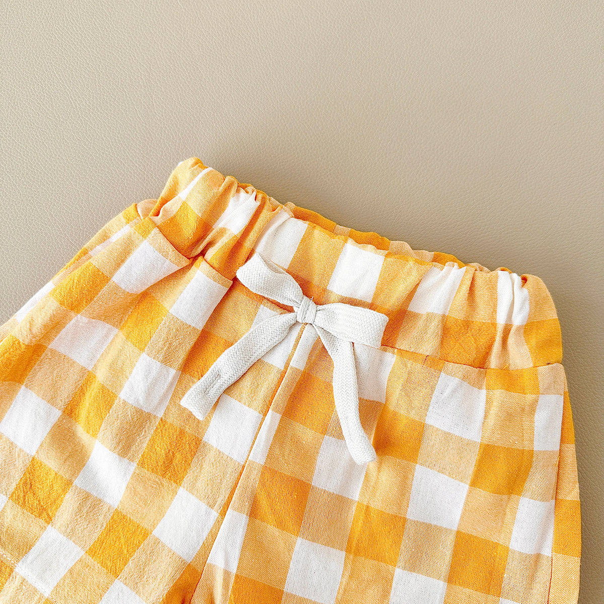 Summer Letter Print Short Sleeve T-shirt & Plaid Shorts