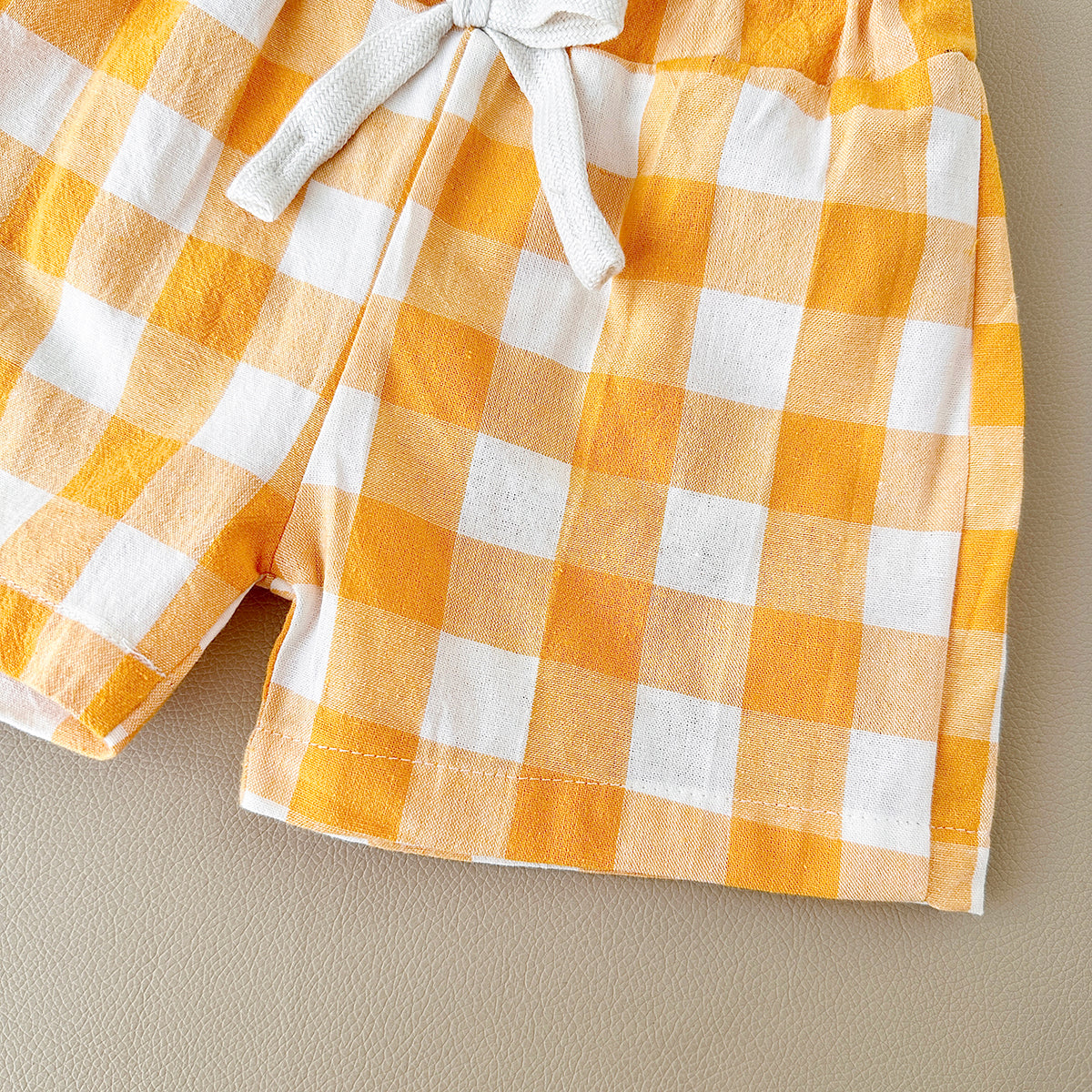 Summer Letter Print Short Sleeve T-shirt & Plaid Shorts