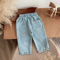 Baby Floral Embroidered Soft Denim Pants
