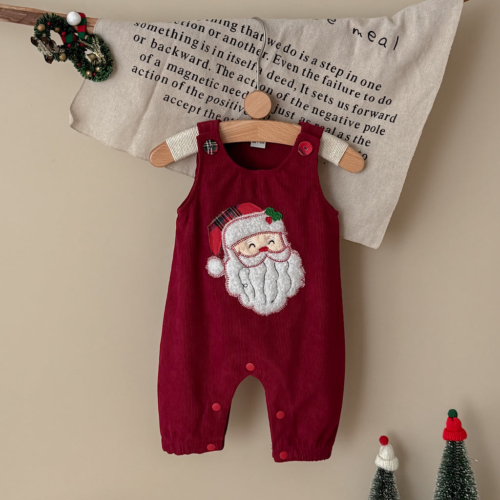 Santa Head Festive Overalls for Baby Boys & Girls