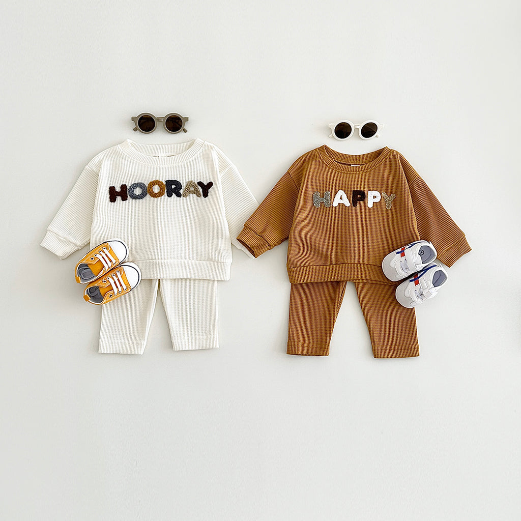 Neutral Baby Letter Embroidery Pattern Sports Set 1-3 Years Old