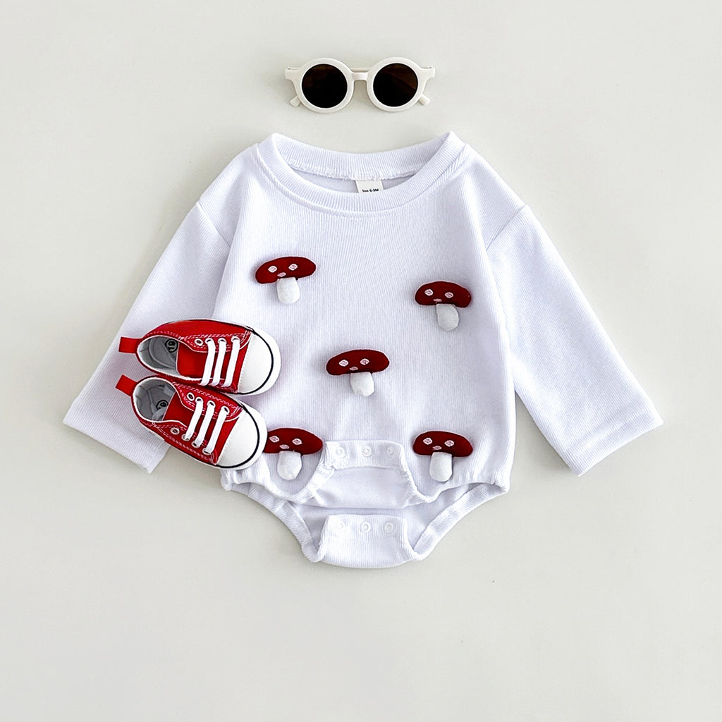 Spring Autumn Infant 3D Mushroom Romper, Cute Duck Baby Onesie