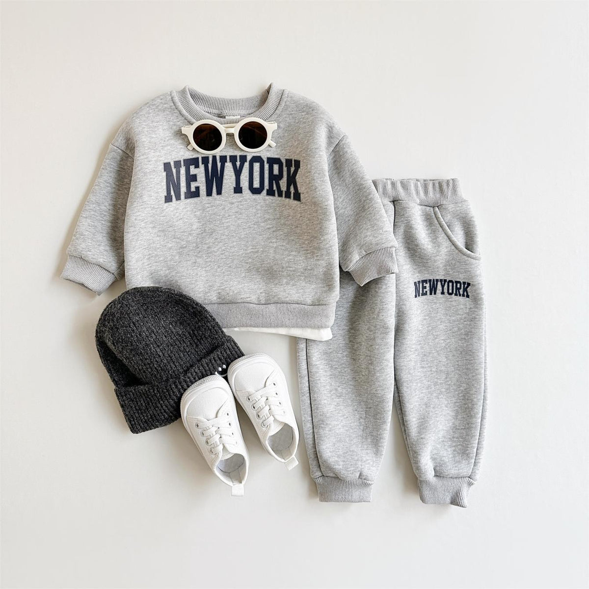 Tri Color Letter Embroidery Velvet Winter Set 0-4 Years old