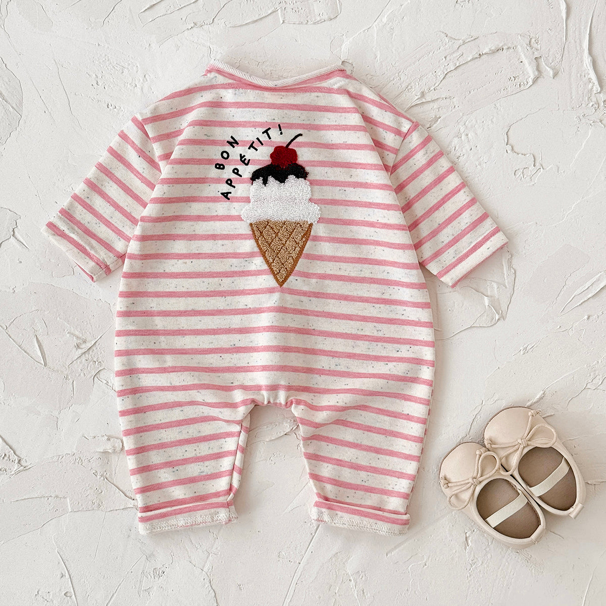 Baby Long Sleeve Food Embroidered Jumpsuit Romper 1-18 Months