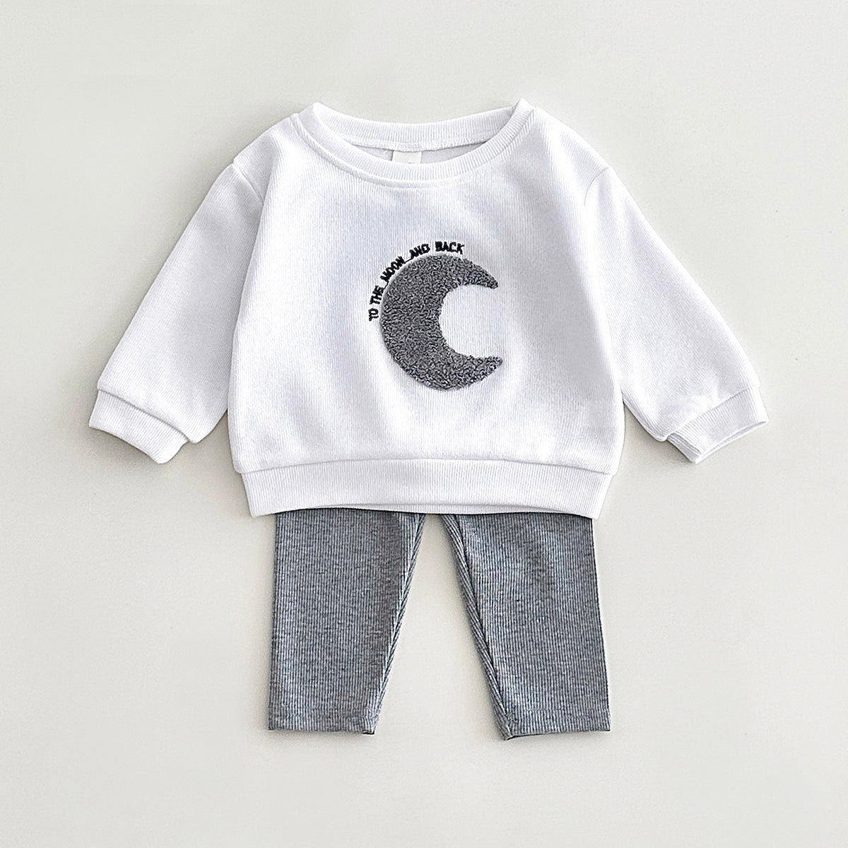 Toddler Sun Moon Sweatshirt Set, Korean Loose Fit Baby Outfit