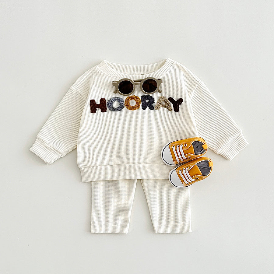 Neutral Baby Letter Embroidery Pattern Sports Set 1-3 Years Old