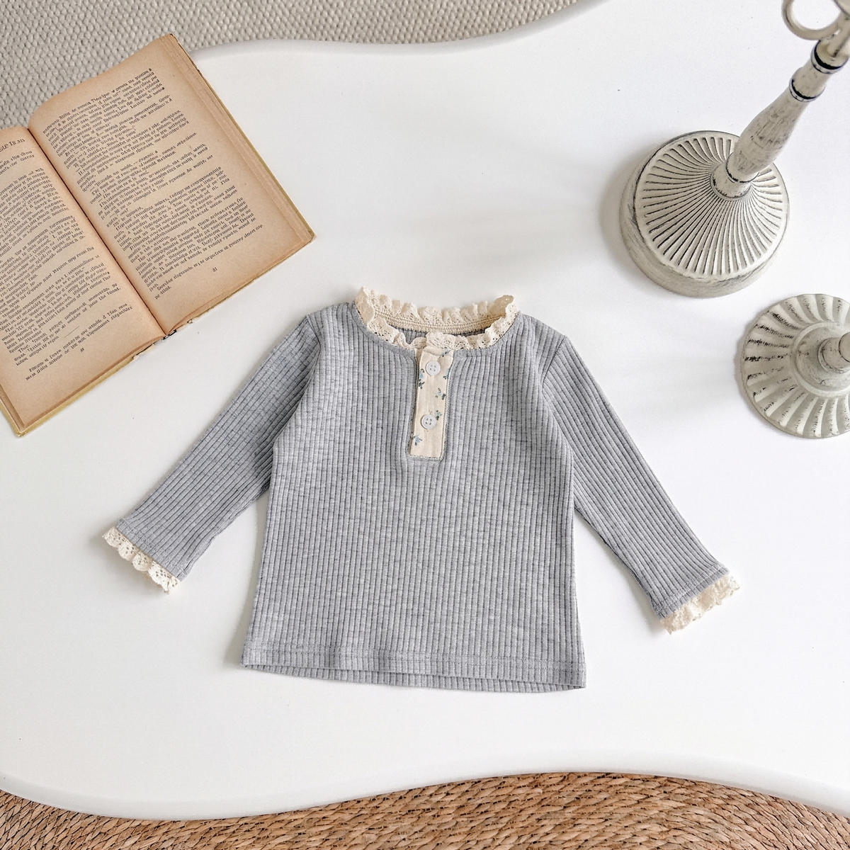 Baby Girls Cotton Ruffle Trim Long Sleeve T-Shirt Spring Autumn 6Months-7Years