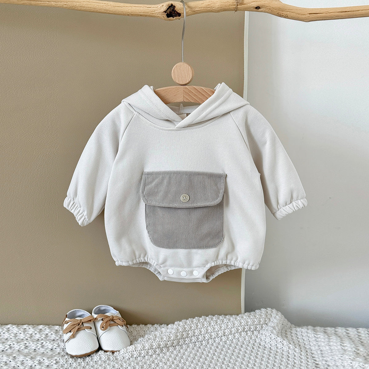 Baby Hooded Long Sleeve Cotton Blend Romper Spring Autumn 1-18 Months Old