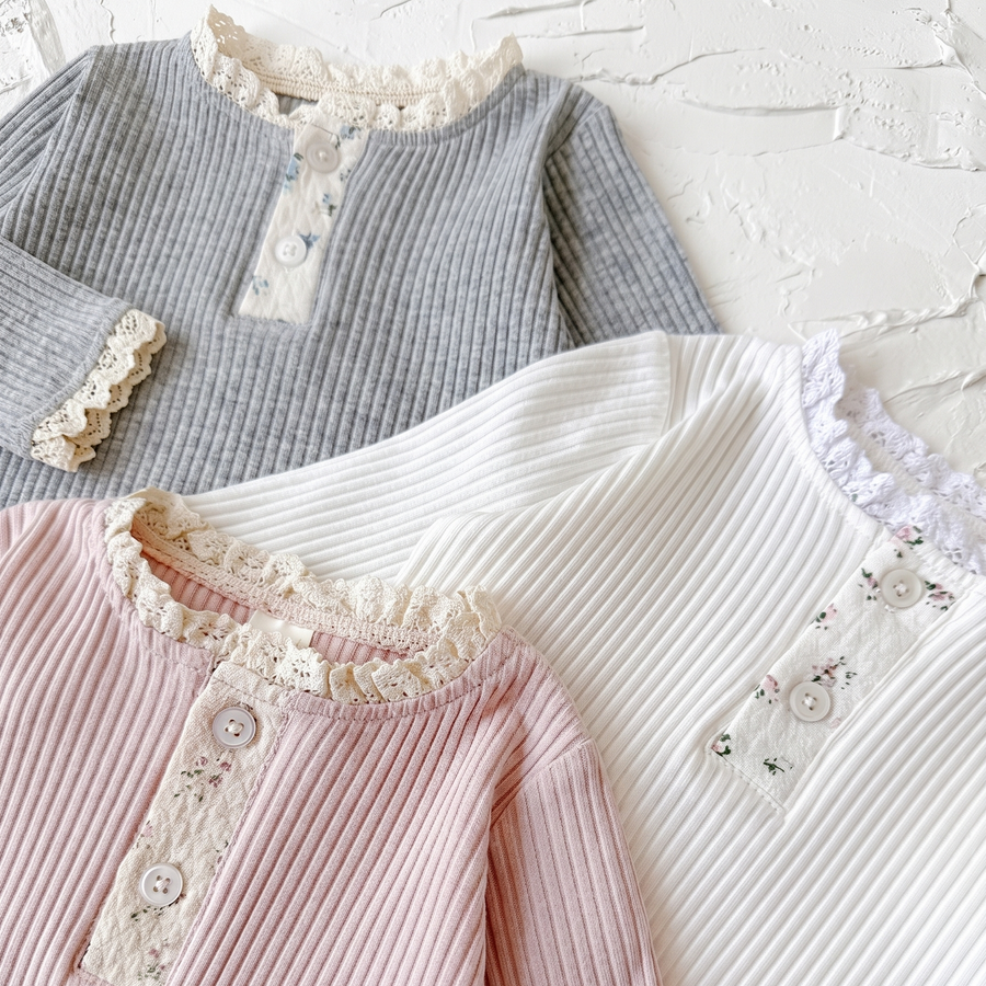 Baby Girls Cotton Ruffle Trim Long Sleeve T-Shirt Spring Autumn 6Months-7Years