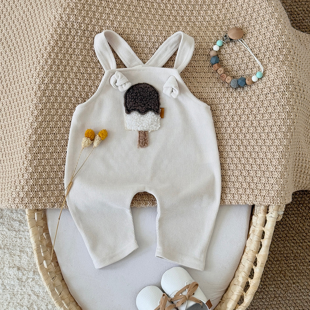 Baby Ice Cream Pattern Suspender Overalls Pants 1-18Months