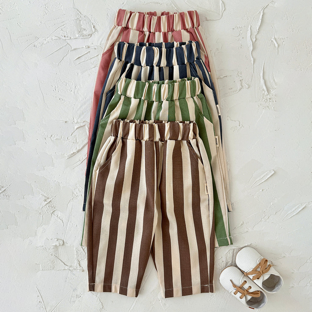 Striped Printed Casual Long Pants for Baby Boys & Girls