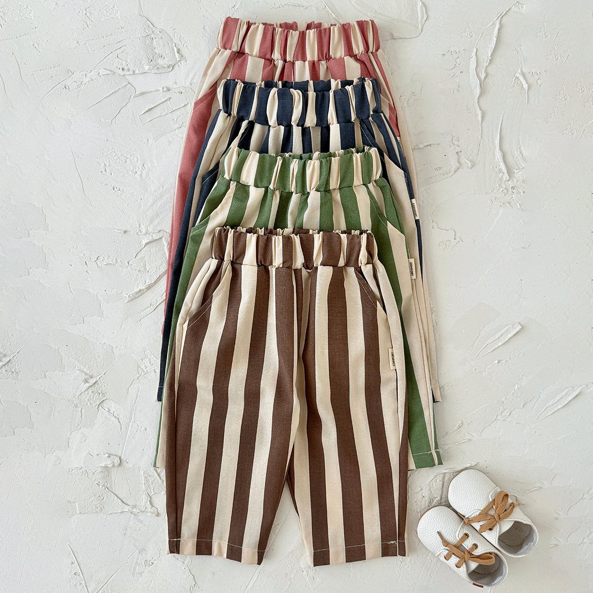 Striped Printed Casual Long Pants for Baby Boys & Girls