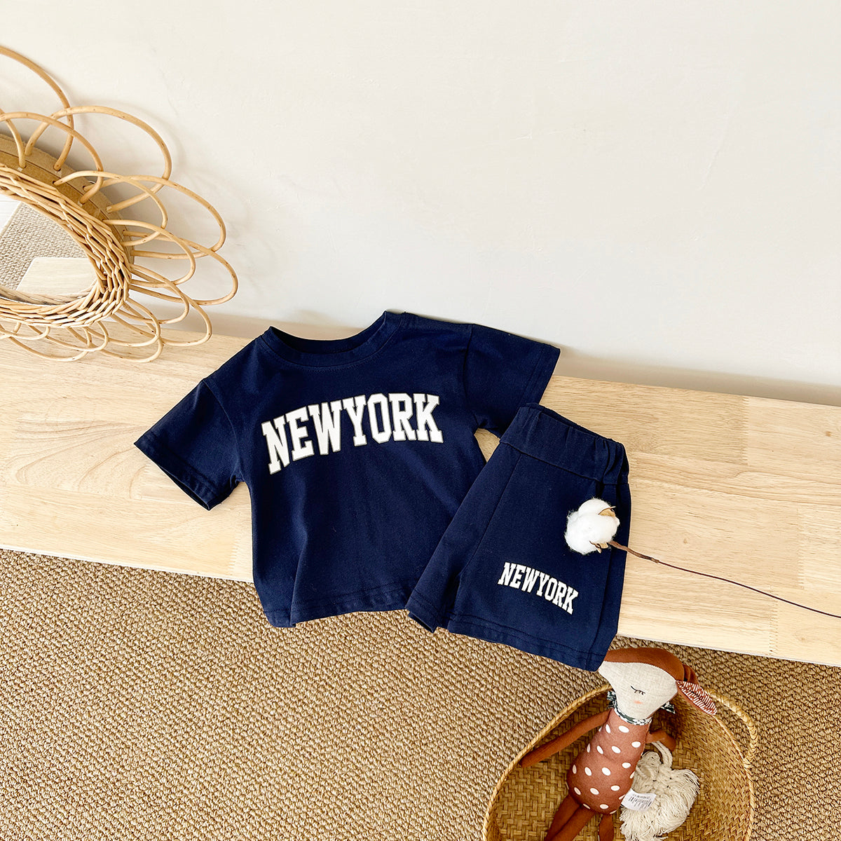 Summer Fashion Letter Print Short Sleeve Set
