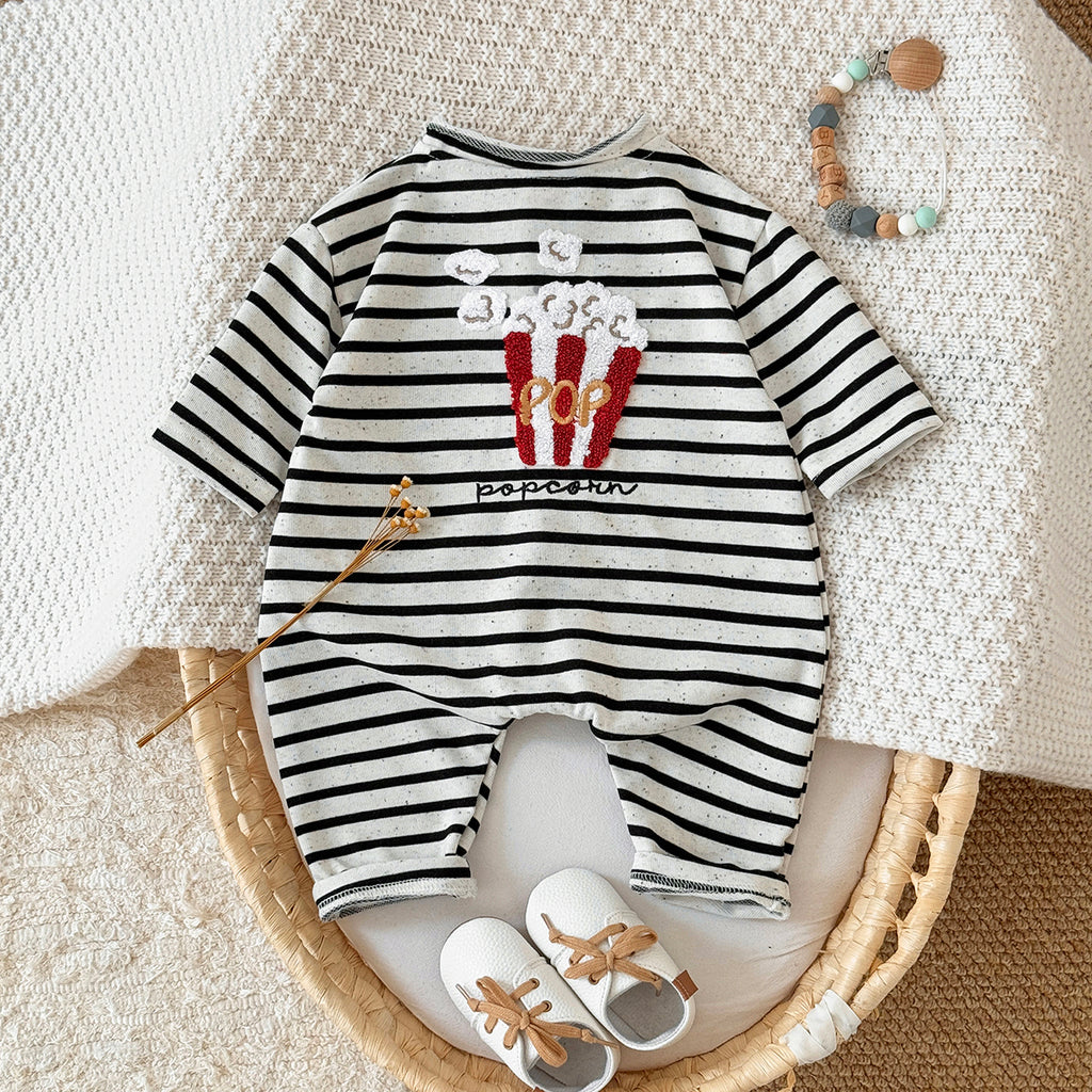 Baby Long Sleeve Food Embroidered Jumpsuit Romper 1-18 Months