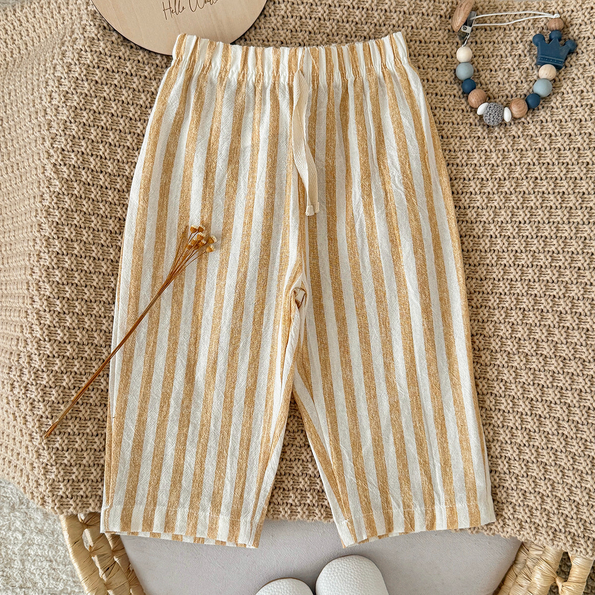Three-Color Vertical Stripe Casual Pants for Spring Autumn