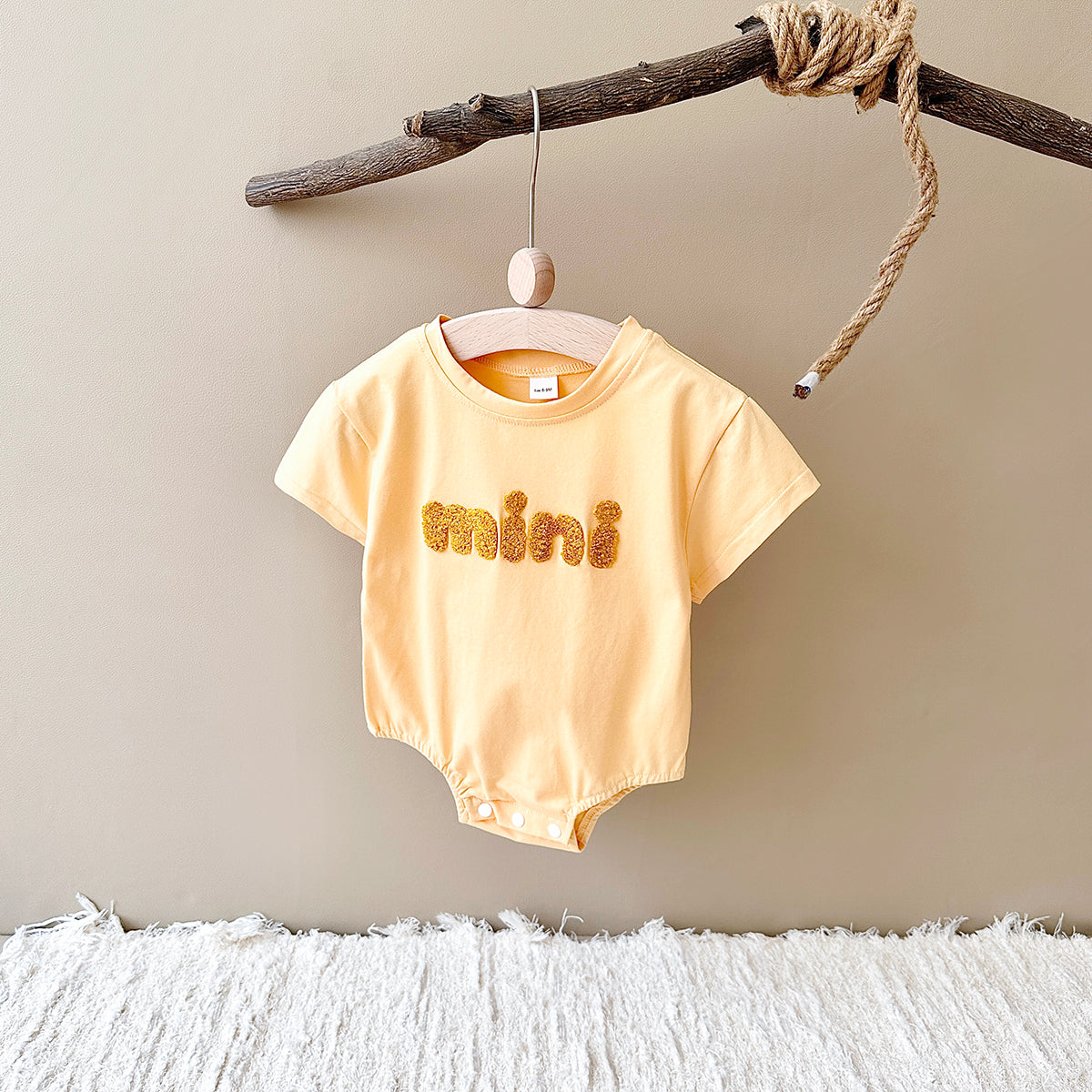 Summer Letter Embroidery Short Sleeve Romper
